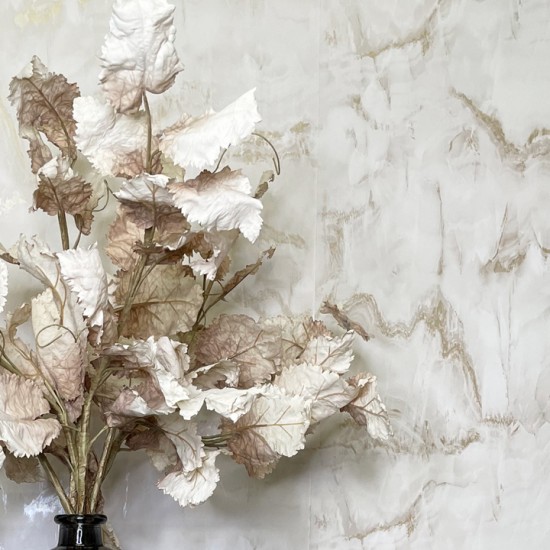 FAUX DRIED LEAF BRANCHES OYSTER | BASIC FOLIAGE BOUQUET