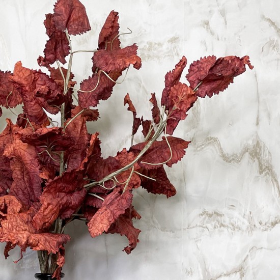 FAUX DRIED LEAF BRANCHES RED | BASIC FOLIAGE BOUQUET