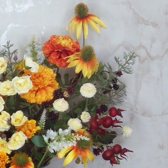 NATURE’S BOUNTY | MARIGOLDS ROSEHIPS BLACKBERRIES BOUQUET