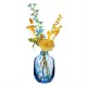 LARGE BLUE SPECKLED GLASS VASE 25CM | FLOWER VASES 