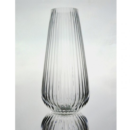 FLORENTINE RIBBED GLASS VASE 30CM | FLOWER VASES