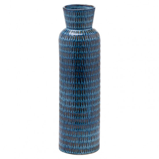 SEVILLE LARGE FLUTE VASE BLUE 43CM | FLOWER VASES 