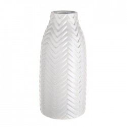 WHITE ZIGZAG CERAMIC VASE 27CM | FLOWER VASES 